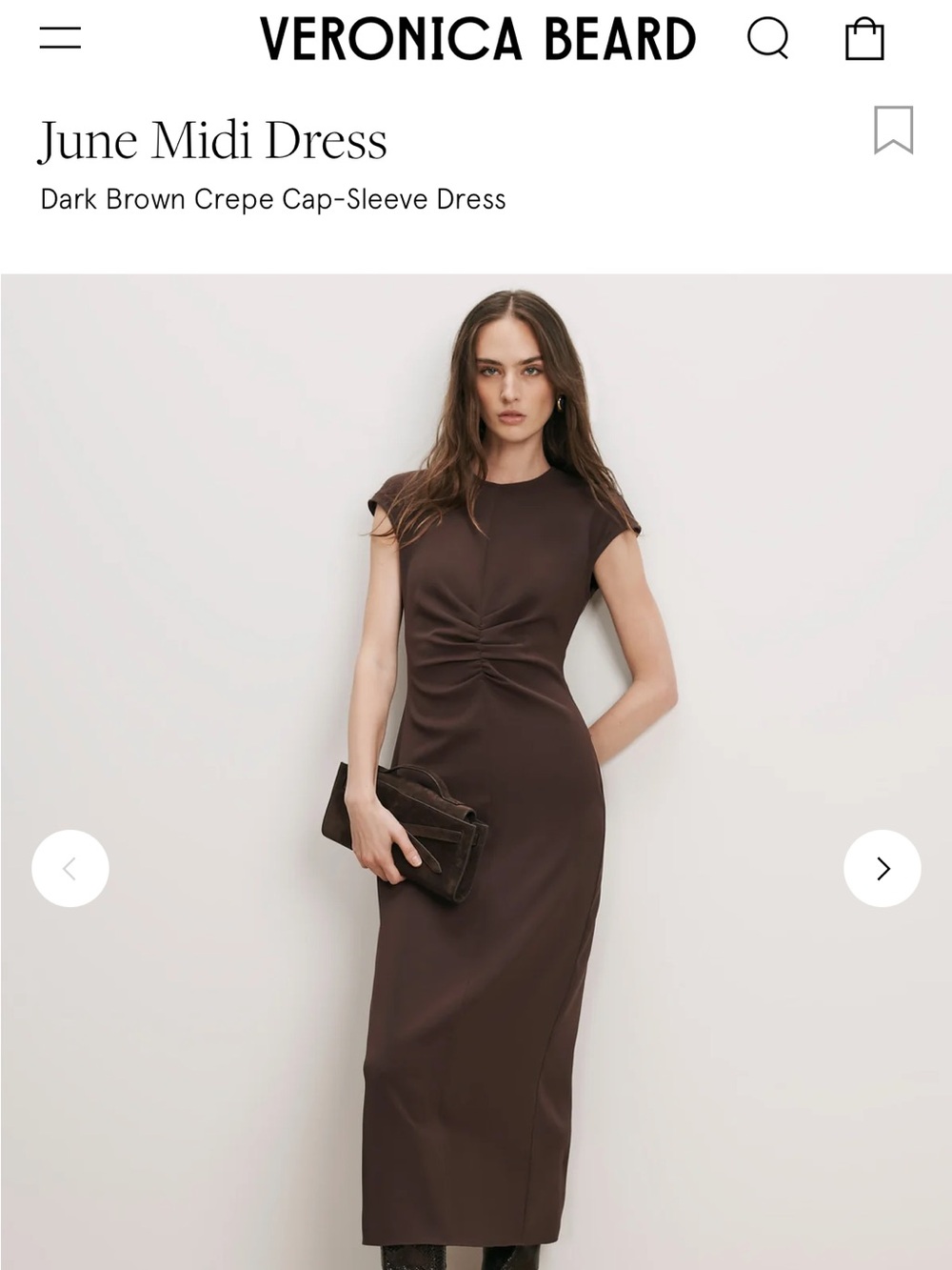 Veronica Beard June Midi Dress in Espresso